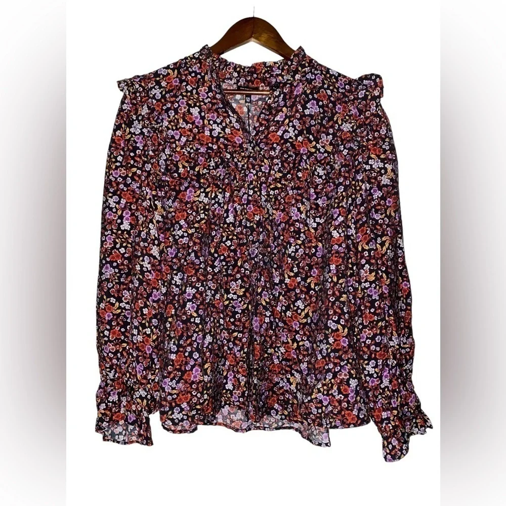 Who What Wear Floral Women Size XXL Blouse Cottagecore Victorian Edwardian NEW‎